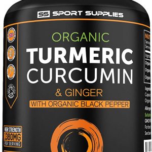 Organic Turmeric Capsules High Strength and Black Pepper with Active Curcumin with Ginger 1380mg - Advanced Tumeric - Each 120 Veg Capsule is Organic