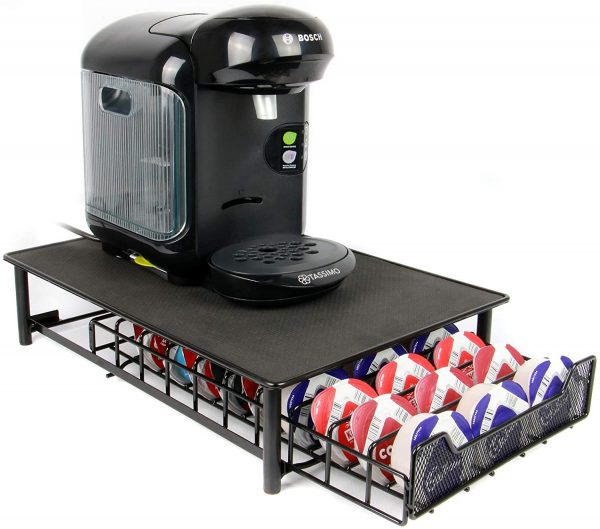 60 Large Coffee Pod Holder | Tassimo Pod Compatible | Coffee Machine Stand | Pod Drawer Dispenser | Kitchen Storage | M&W