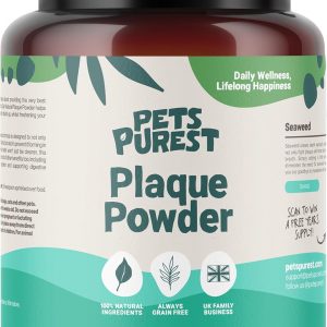 Pets Purest Plaque Off Powder - 185g Plaque Pro Tartar & Plaque Remover for Dogs, Cats & Pet. 100% Natural Bad Breath, Teeth & Gum Disease Oral...