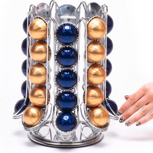 Peak Coffee Capsule Holder for 70 Nespresso Vertuo Vertuoline Pods - 40 Displayed on Outer with 30 Inside Carousel – Capsules Pod Storage Organiser 360°