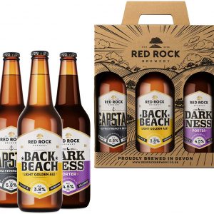 Red Rock Brewery Traditional British Ale Gift Set - Three English Beers In A Presentation Box (Back Beach 3.8% Dark Ness 4.5% Capstan 5.8%)