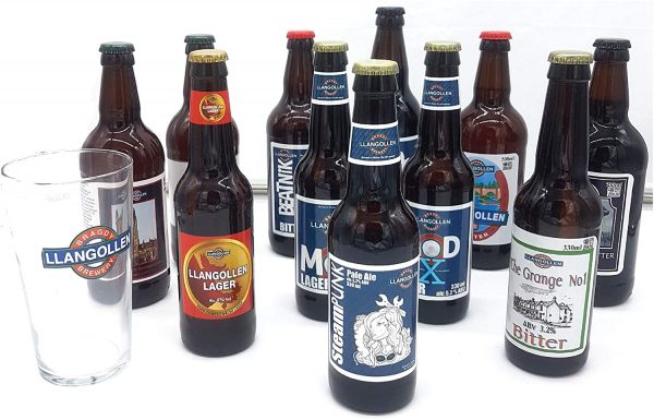 Llangollen Brewery All Beers | Mixed Case of Welsh Craft Beer & Lager - Plus a Llangollen Glass | 23 Bottles