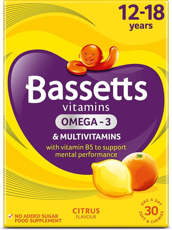 Bassetts Vitamins 12-18 Years Multivitamins Omega 3 Citrus 30's, 99.2 g