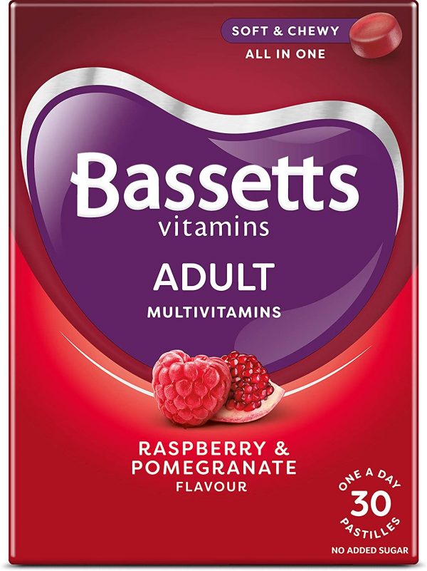 Bassetts Vitamins Adults Multivitamins Soft and Chewy Pastilles, Rasberry and Pomegranate, 30 each, 97.2g
