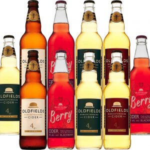 Hobsons Oldfields Premium English Mixed Cider Selection Pack - Case of 12 x 500ml Bottles - Including Berry Fruit Cider - Gluten Free