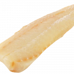 cod loin on white background