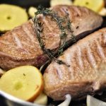 Roast duck breast with potatoes