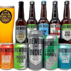 Brewdog Craft Beer Sampling Mixed Case with Brewdog Glass (12 Pack) - Pale Ale, IPA, Lager & Stout