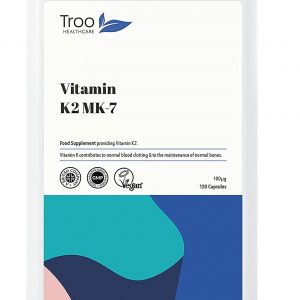 Troo Vitamin K2 MK-7 100mcg 120 Capsules - Highly Bioactive Vegan Society Registered Vitamin K Bone Support Supplement Using MK7 - UK Manufactured to GMP...
