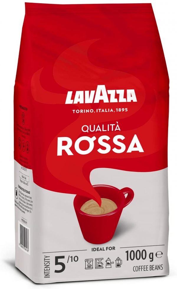 Lavazza Qualita Rossa, Arabica and Robusta Medium Roast Coffee Beans, Pack of 1 kg