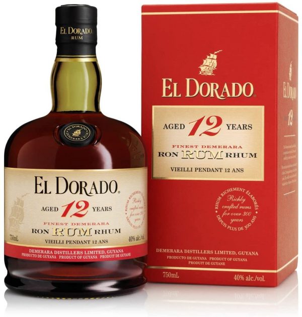 El Dorado 12 Years Rum 70 cl - Award Winning Premium Rum - Aged for 12 Years - Aromas of Dark Sugar - Perfect for Sipping