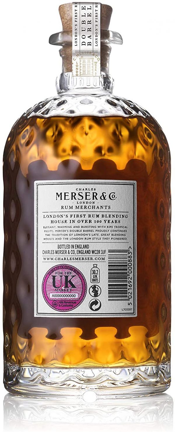 Merser & Co. Double Barrel Rum 70cl | A Masterful Blend of Caribbean Rums | Aged up to 12 Years | Multi-Award Winning Rum | 43.1% ABV