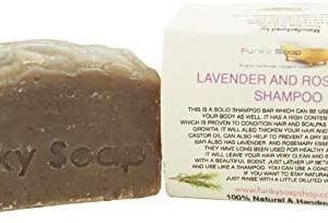 Funky Soap Lavender & Rosemary Shampoo Bar 100% Natural Handmade, 1 bar of 120g