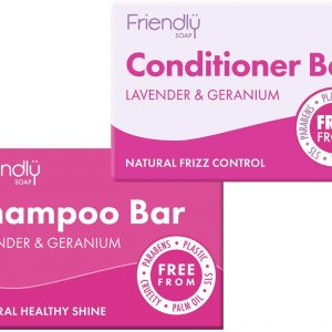 Friendly Soap Natural Lavender & Geranium Shampoo & Conditioner Bar Duo