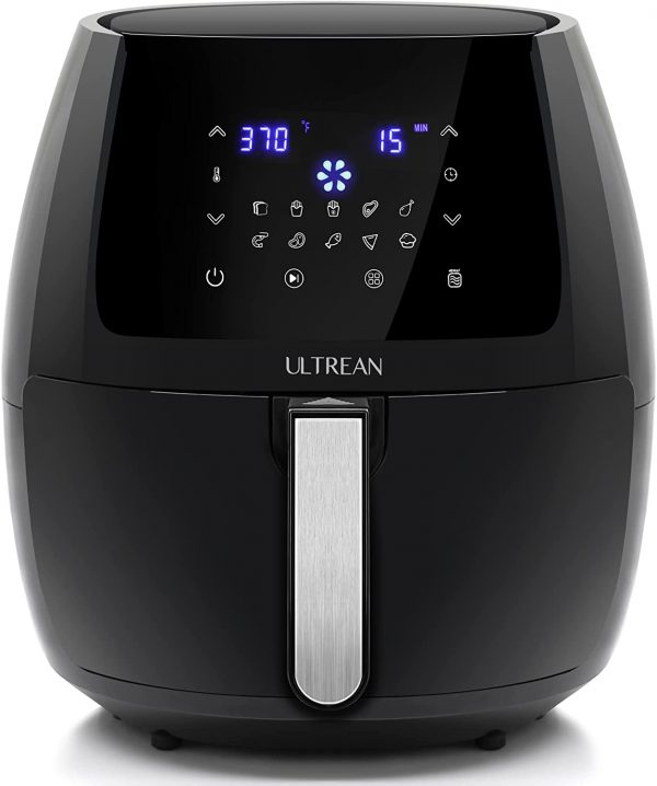 Ultrean 5.8 Quart Air Fryer, Electric Hot Air Fryers Oilless Cooker with 10 Presets, Digital LCD Touch Screen, Nonstick Basket, 1700W, UL Listed (Black)