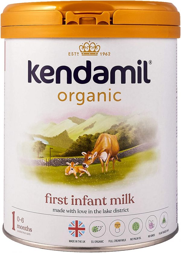 Kendamil Organic First Infant Milk, Stage 1 – British Made, Organic Whole Milk Formula – With HMOs, No Palm Oil, No Fish Oil, No SOYA, No GMOs