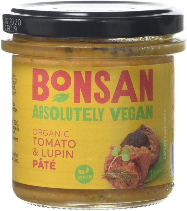 Bonsan Organic Vegan Tomato Lupin Pate, 140g (Pack of 6)