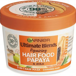 Garnier Ultimate Blends Hair Food, Papaya 3-in-1 Damaged Hair Mask Treatment, 390ml