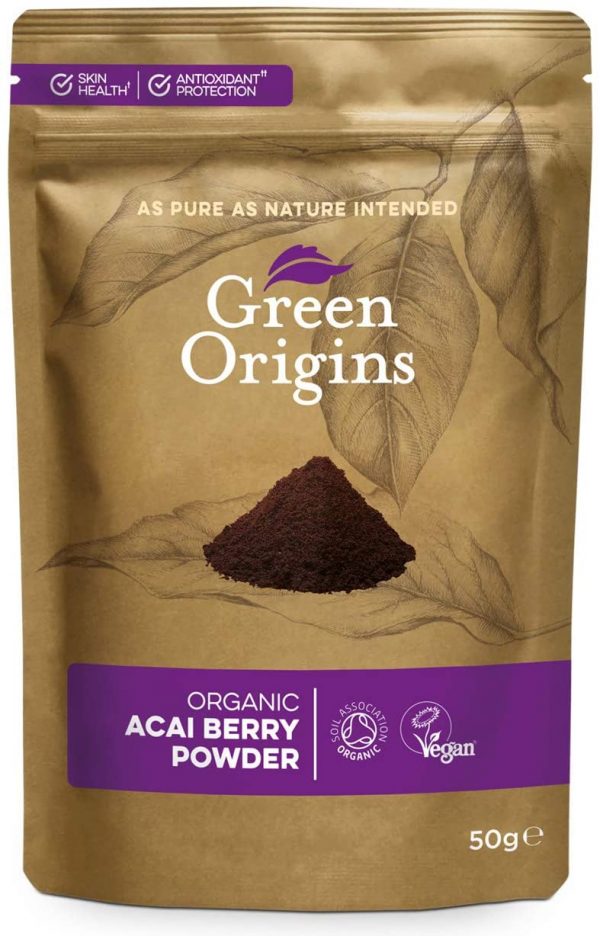 Green Origins Organic Acai Berry Powder, Freeze Dried, Raw 50g