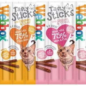 Webbox Cats Delight Tasty Sticks Chews Treats Variety Pack 4 x 6 (24 Sticks)