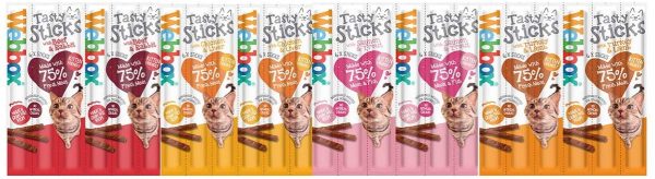 Webbox Cats Delight Tasty Sticks Chews Treats Variety Pack 4 x 6 (24 Sticks)
