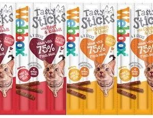 Webbox *New Cats Delight Tasty Sticks Chews Treats Variety Pack 12 x 6 (72 Sticks)