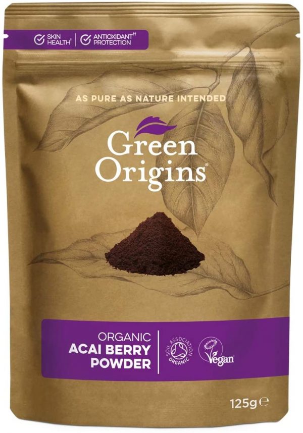 Green Origins Organic Acai Berry Powder, Freeze Dried, Raw 125g