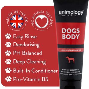 Animology Dogs Body | All Breed Dog Shampoo | Deodorising and Deep Cleaning | Easy Rinse Formulation | Pro-Vitamin B5 | pH Balanced | With Built In...