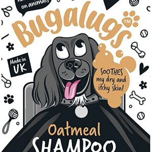 BUGALUGS Oatmeal & Aloe Vera Dog Shampoo 1 Litre dog grooming shampoo products for smelly dogs with fragrance, best oatmeal puppy shampoo, professional groom Vegan pet shampoo & conditioner (1 Litre)