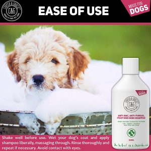 C&G Pets | Dog Shampoo For Itchy Skin Antibacterial And Antifungal | 100% Natural Medicated Low Lather Safe Formula | Fast Absorbing and Skin Cooling...