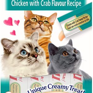 INABA Churu Sticks - Lickable Cat Treats To Feed From Hand - Delicious And Healthy Snack for Cats - Chicken & Crab Green