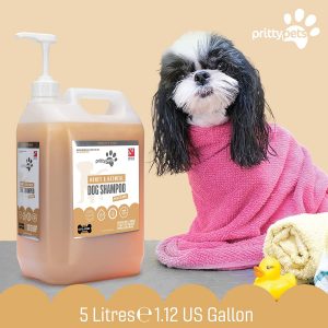 Oatmeal Dog Shampoo PRITTY PETS 5L Oatmeal Shampoo for Dogs - Professional PH Balanced, Cruelty Free, Silicone & Paraban Free, Puppy Friendly Dog...