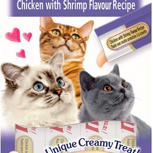 INABA Churu Sticks - Lickable Cat Treats To Feed From Hand - Delicious And Healthy Snack for Cats - Chicken & Shrimp Purple