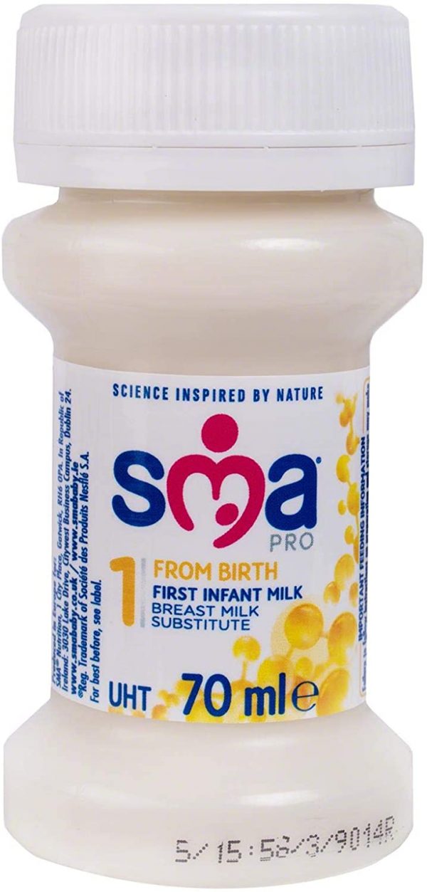 Sma Pro First Infant Milk, Ready-To-Feed, 70Ml Bottles, Box Of 32