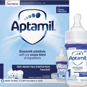 Aptamil 1 First Baby Milk Formula Starter Pack Ready to Use Liquid, from Birth, 6x70 ml