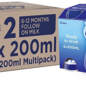 Aptamil 2 Follow On Baby Milk Ready to Use Liquid Formula, 6-12 Months, 200 ml, (Pack of 18)