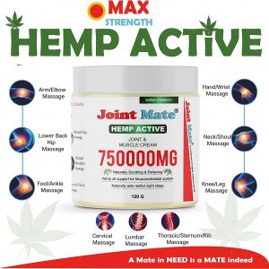 Hemp Cream for Pain Relief High Strength |Advanced Massage|ESSENTIAL oil Soothing Extracts ARNICA-TURMERIC-MENTHOL-NATURALLY Helps JOINT MUSCLE Sore Painful Knee Hip Shoulder Legs Feet Heel Back Neck