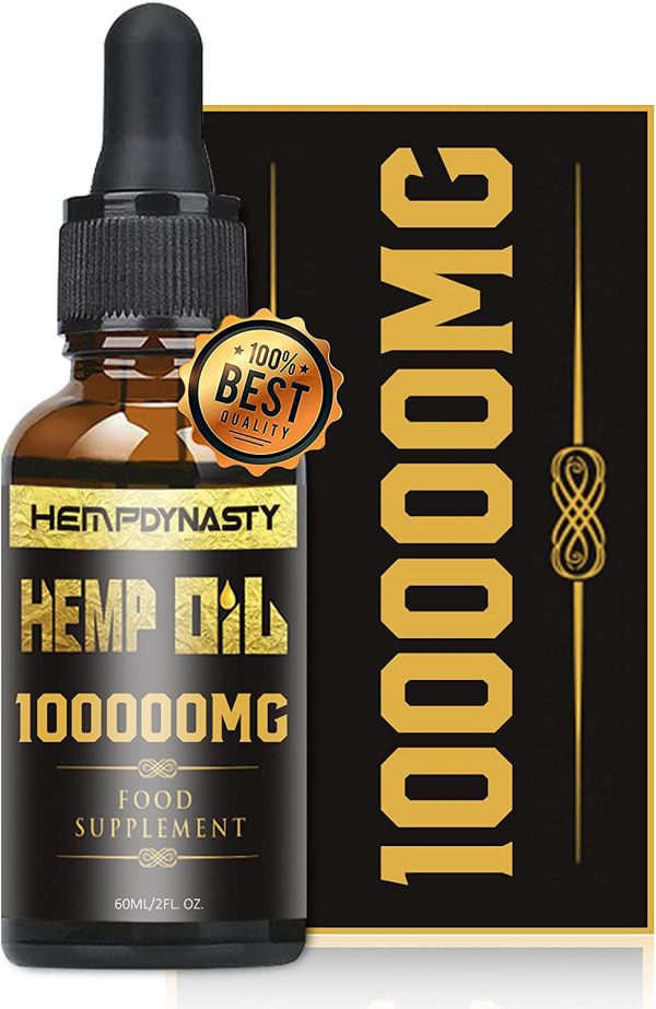HEMPDYNASTY, Hemp Natural Oil, 100000MG, 60ml, High Strength, 100% Natural Ingredients, Vegan Friendly, Grown and Made in The USA