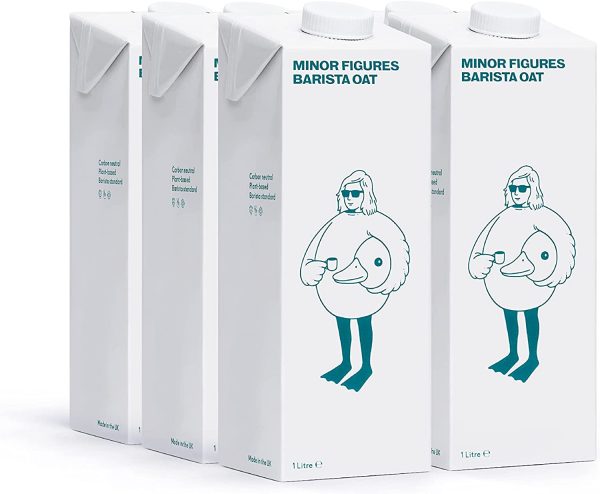 Minor Figures Oat Milk, Made in The UK | Barista Oat Milk, 1 Litre (6x1L) | No Added Sugar | Non Dairy Milk | Vegan | Shelf Stable