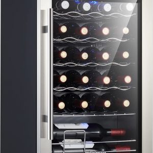 Kalamera 24 bottles Single Zone Wine Cooler Small wine fridge with stainless steel Glass door 68L