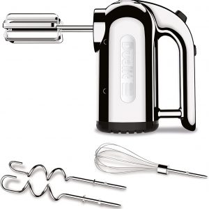 Dualit Hand Mixer | 400W, 4 Speed Settings, Retractable Cord | Ideal for Baking with Flat Beaters, Dough Hooks & Whisk Attachments | For mixing cakes, bread dough, egg whites | 89300