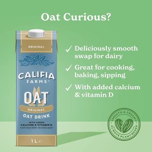 Califia Farms Unsweetened Oat Drink with Calcium & Vitamin D - Dairy Free, Lactose Free, Vegan (6 x 1L)