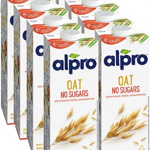 Alpro Oat No Sugars Plant-Based Long Life Drink, Vegan & Dairy Free, 1L (Pack of 8)