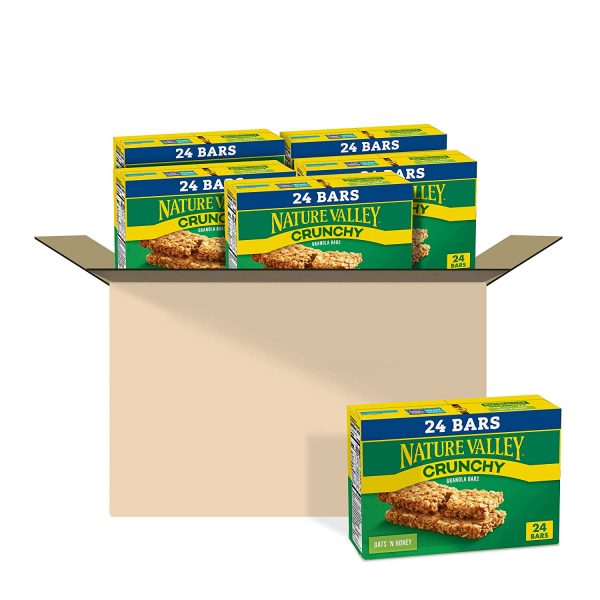 Nature Valley Crunchy Granola Bars, Oats 'n Honey, 17.88 oz, 12 ct, 24 bars (Pack of 6)