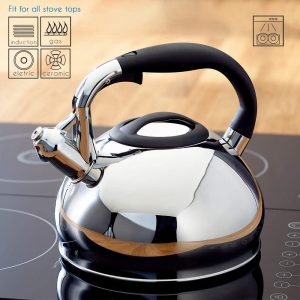 Easyworkz Whistling Stovetop Tea Kettle 2.6l Food Grade Stainless Steel Hot Water Tea Pot with Loud Whistle