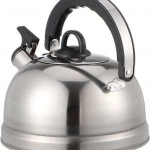 Hemoton 1. 2L Tea Kettle Whistling Kettle Stainless Steel Whistling Spout Anti Hot Handle Tea Pots for Stove Top Silver