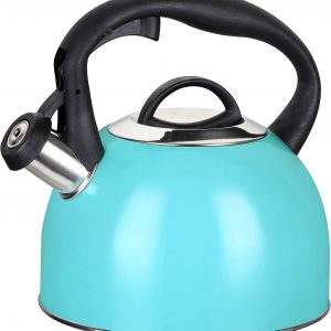 MAISCHOU Stove Top Whistling Kettle 2.5L Stainless Steel (Light Blue)