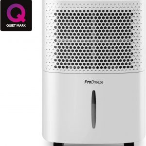 Pro Breeze 12L/Day Dehumidifier with Digital Humidity Display, Sleep Mode, Continuous Drainage and 24 Hour Timer - Ideal for Damp, Condensation and Laundry...