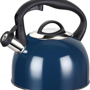 MAISCHOU Stove Top Whistling Kettle 2.5L Stainless Steel (Navy Blue)