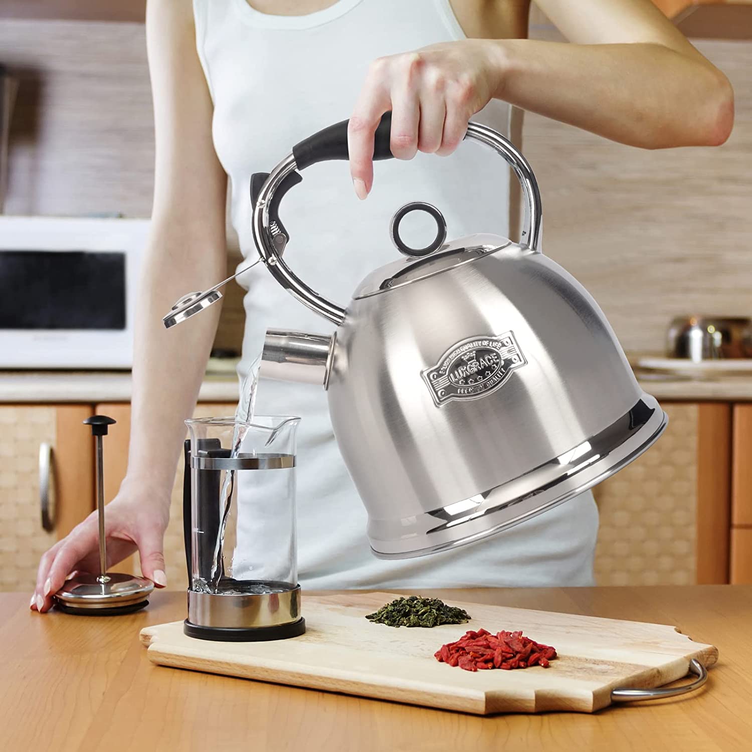 Stove Top Tea Kettle, Food Grade Stainless Steel Kettle, Teapot for Household and Kitchen, 2.8L